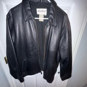 Eddie Bauer Medium Tall Black Leather Jacket